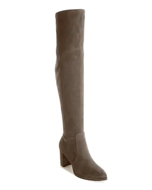 Suede Over The Knee Boot Taupe