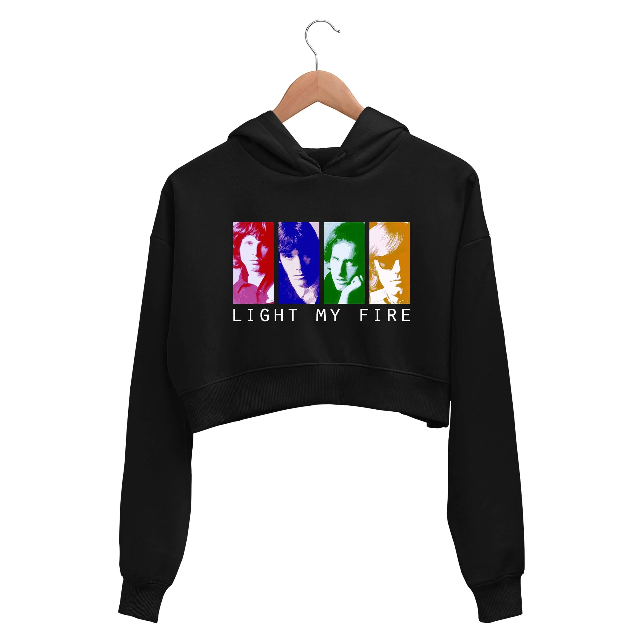 The Doors Crop Hoodie - Light My Fire Pop Art