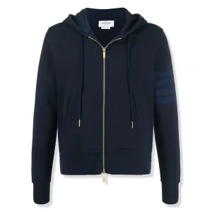 Thom Browne Classic Loopback 4-Bar Tonal Full Zip Blue Hoodie