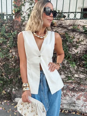 Timeless Elegance Single-Button Vest