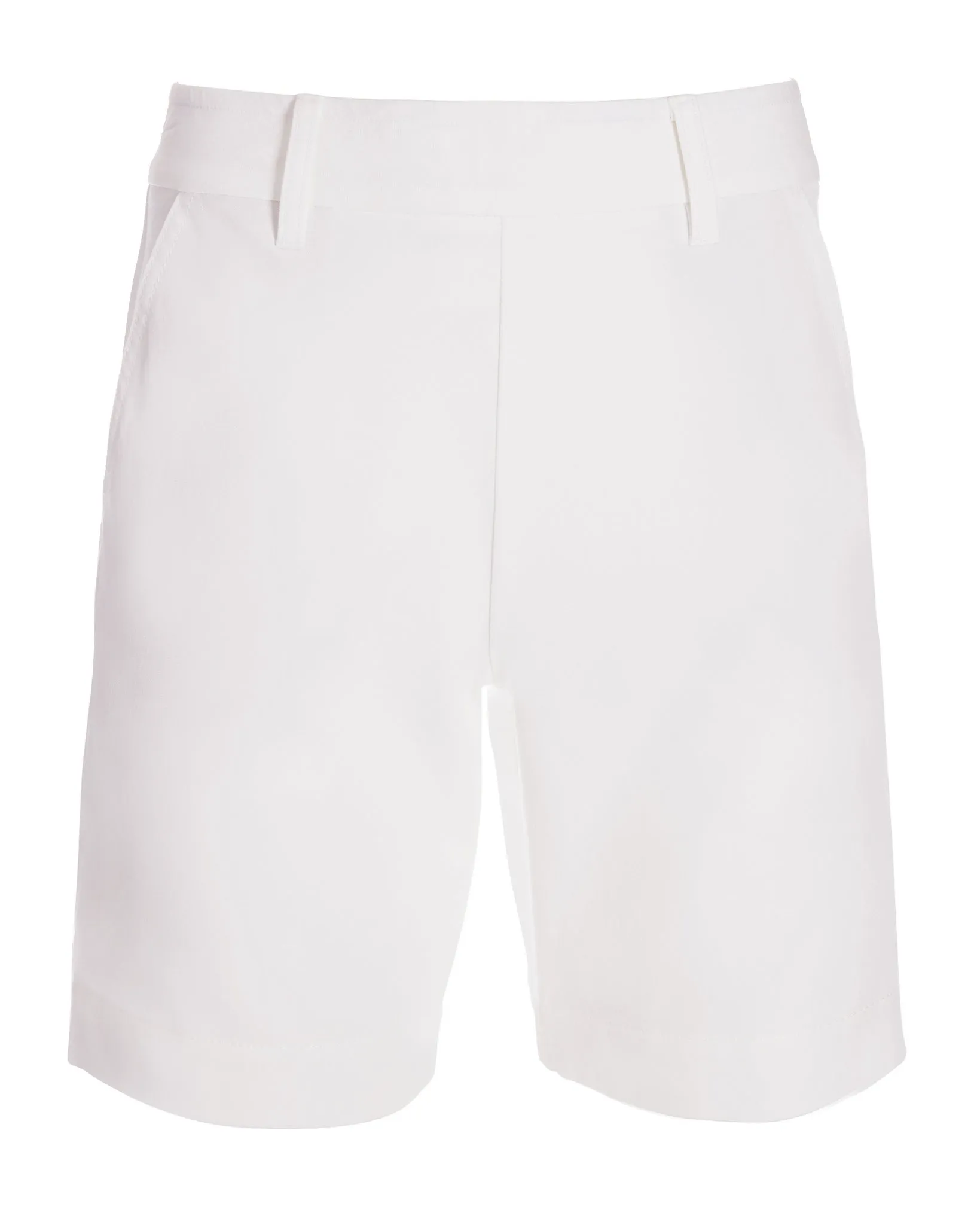Twill Pull-On Seven-Inch Short Pure White