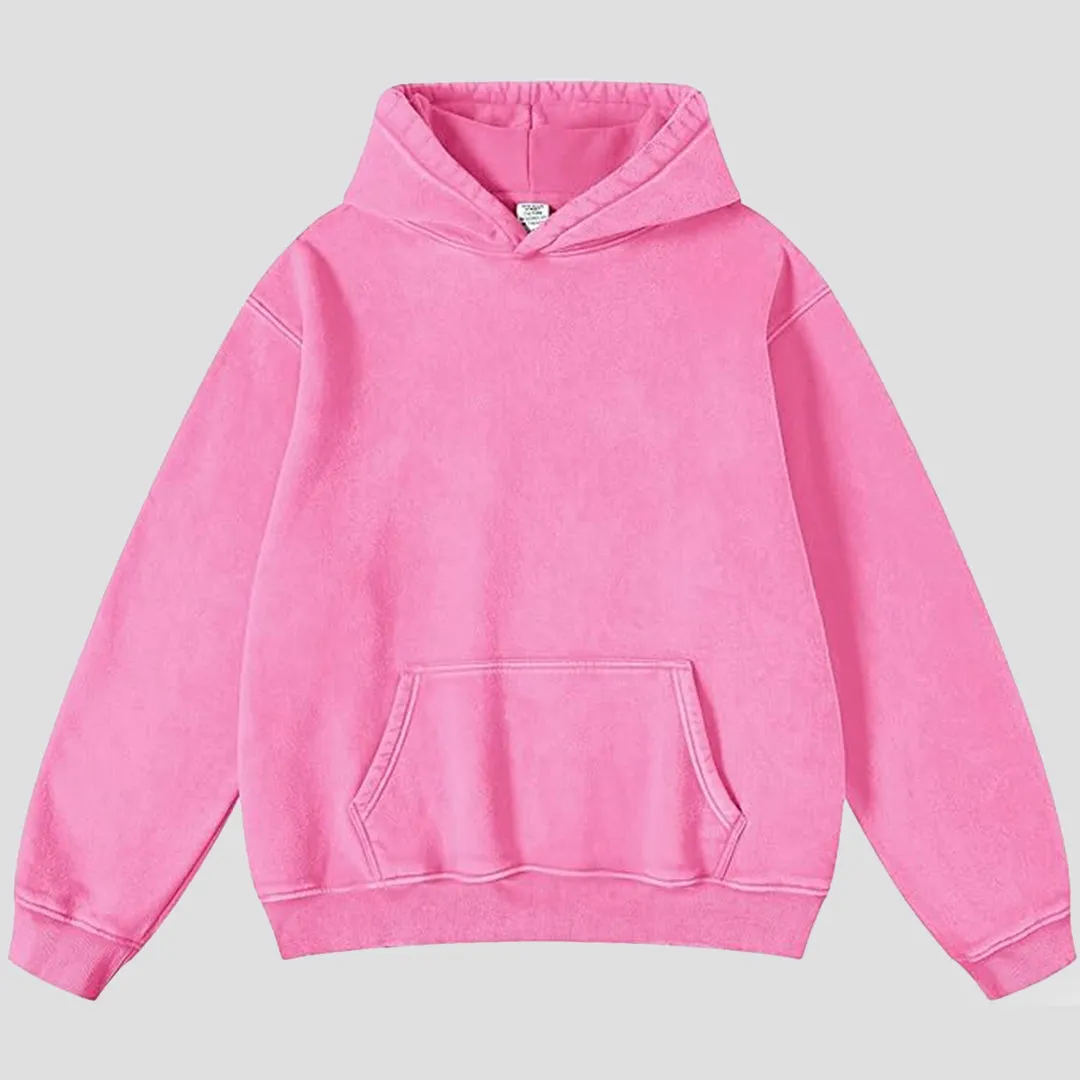 Unisex Premium Fleece - Plain Pink Hoodie