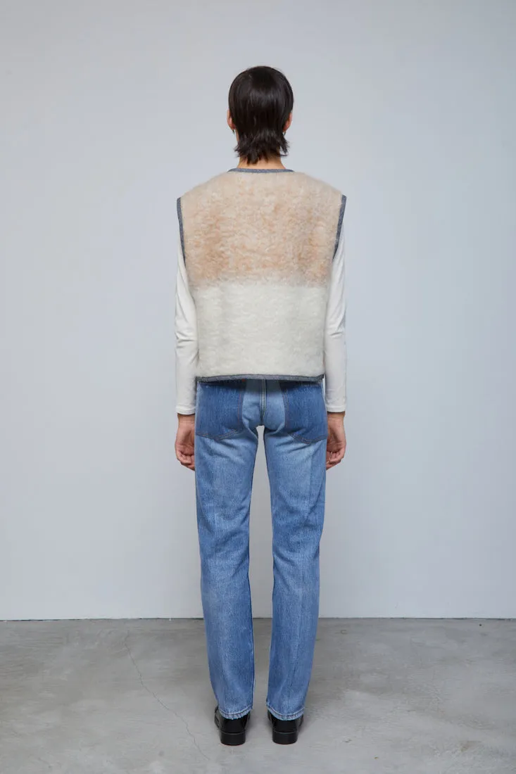 Upcycled Neutral Stripe Mohair Vest