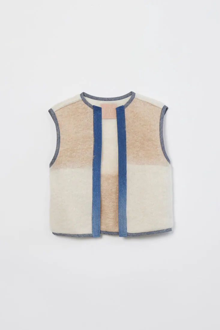 Upcycled Neutral Stripe Mohair Vest