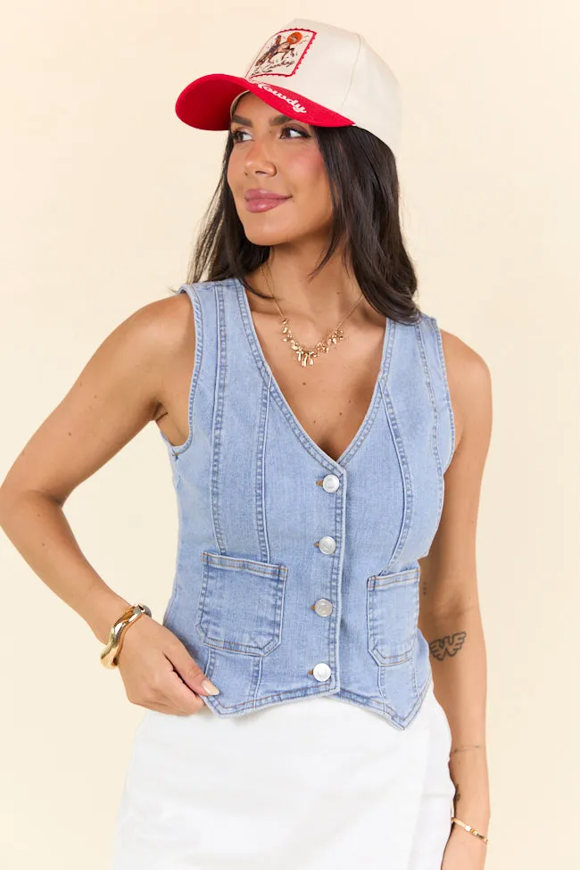 Uptown Cowgirl Denim Vest