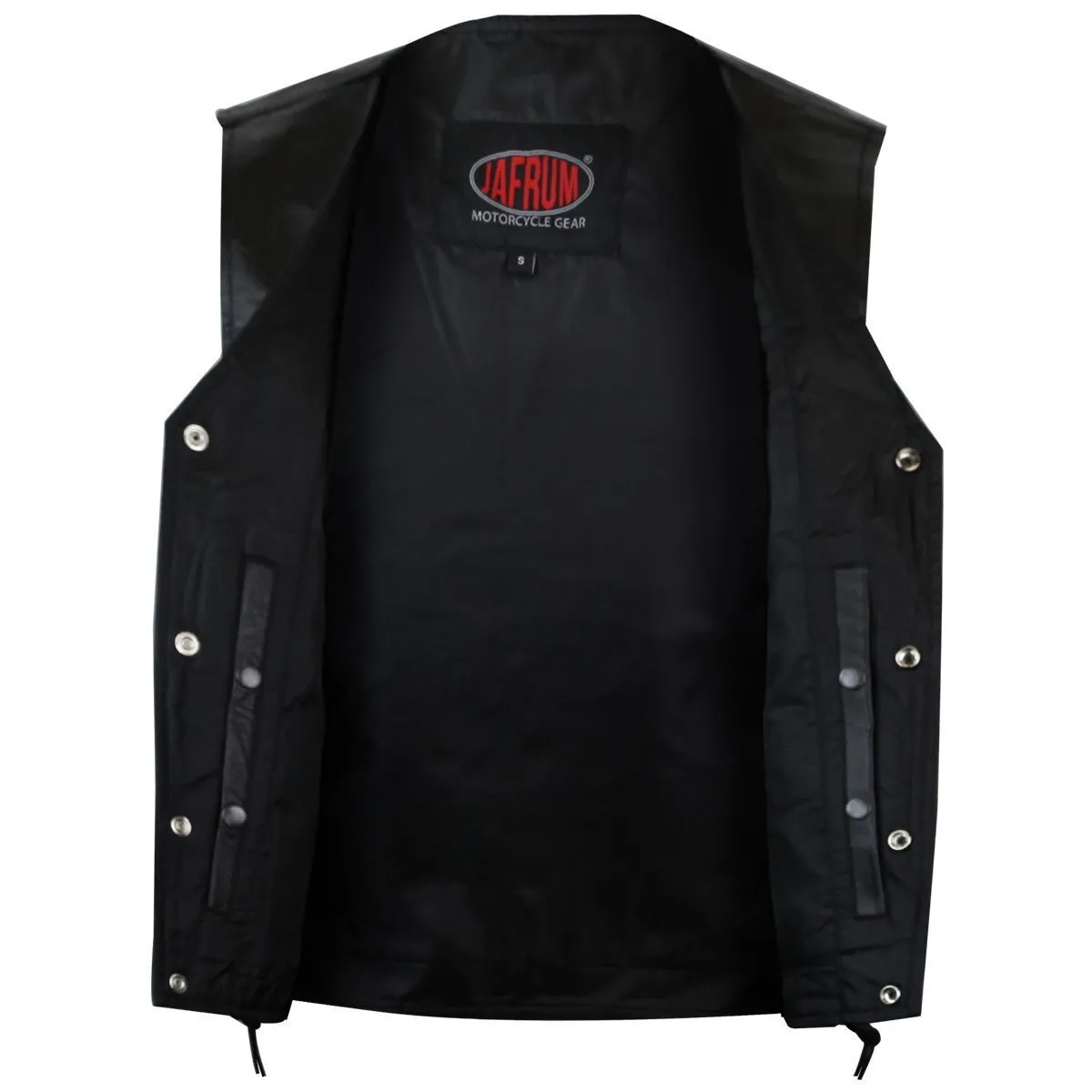 Vance Leathers Mens Black Straight Bottom Leather Motorcycle Vest