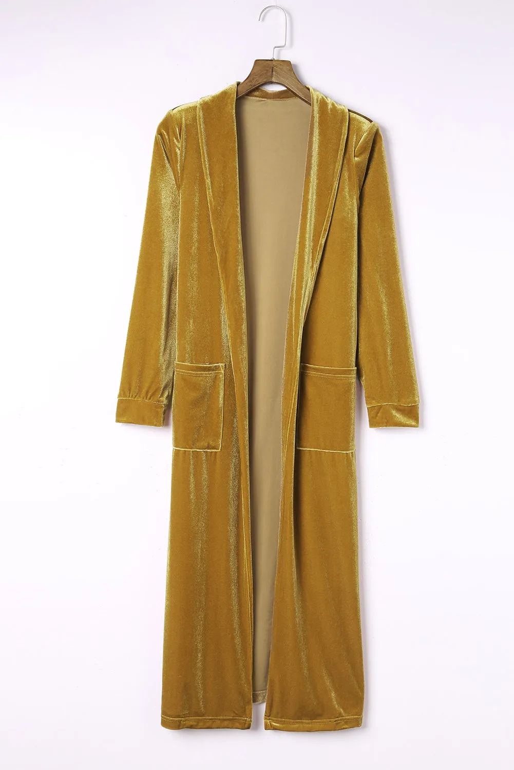 Velvet Duster Cardigan - Yellow