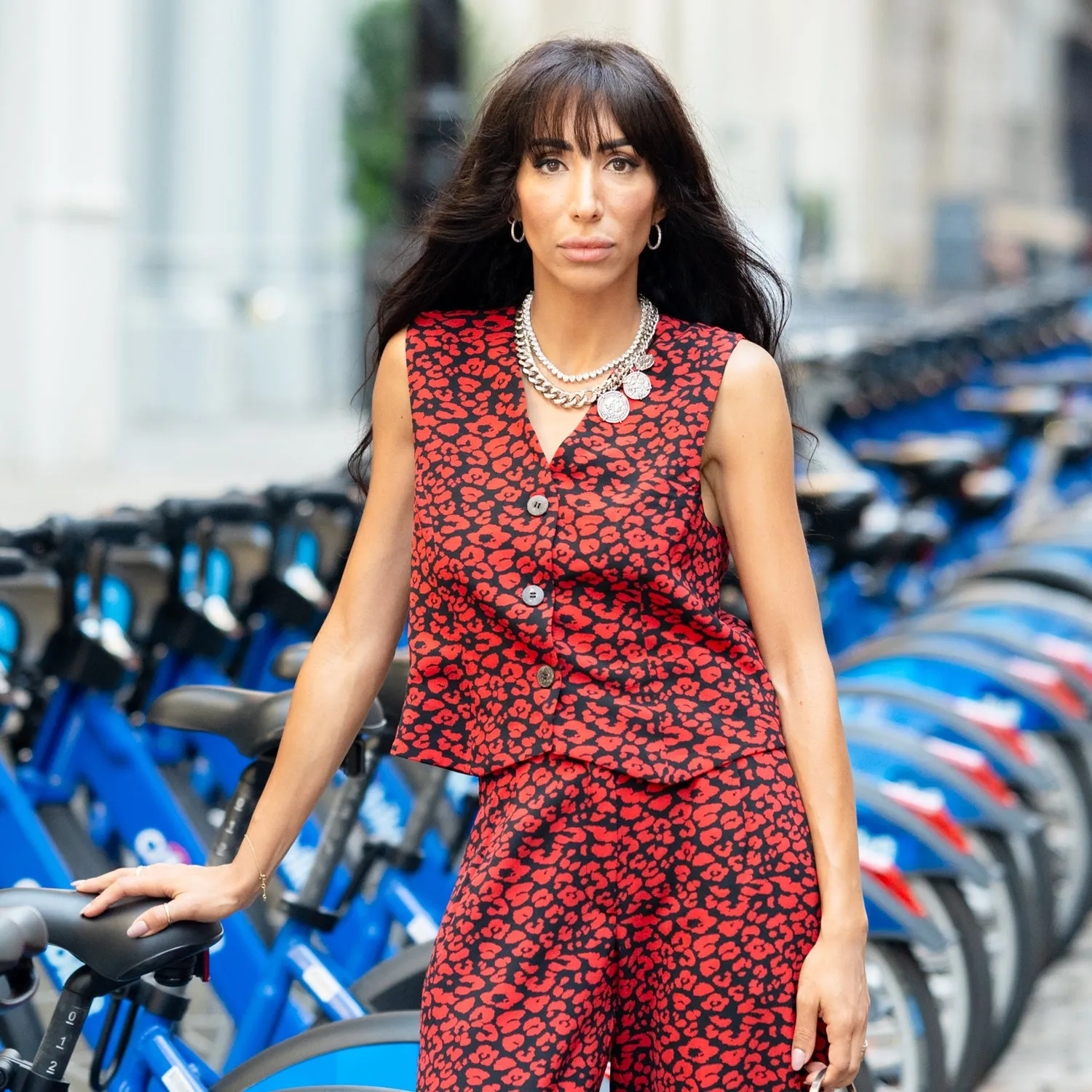Vest - Black & Red Animal Print