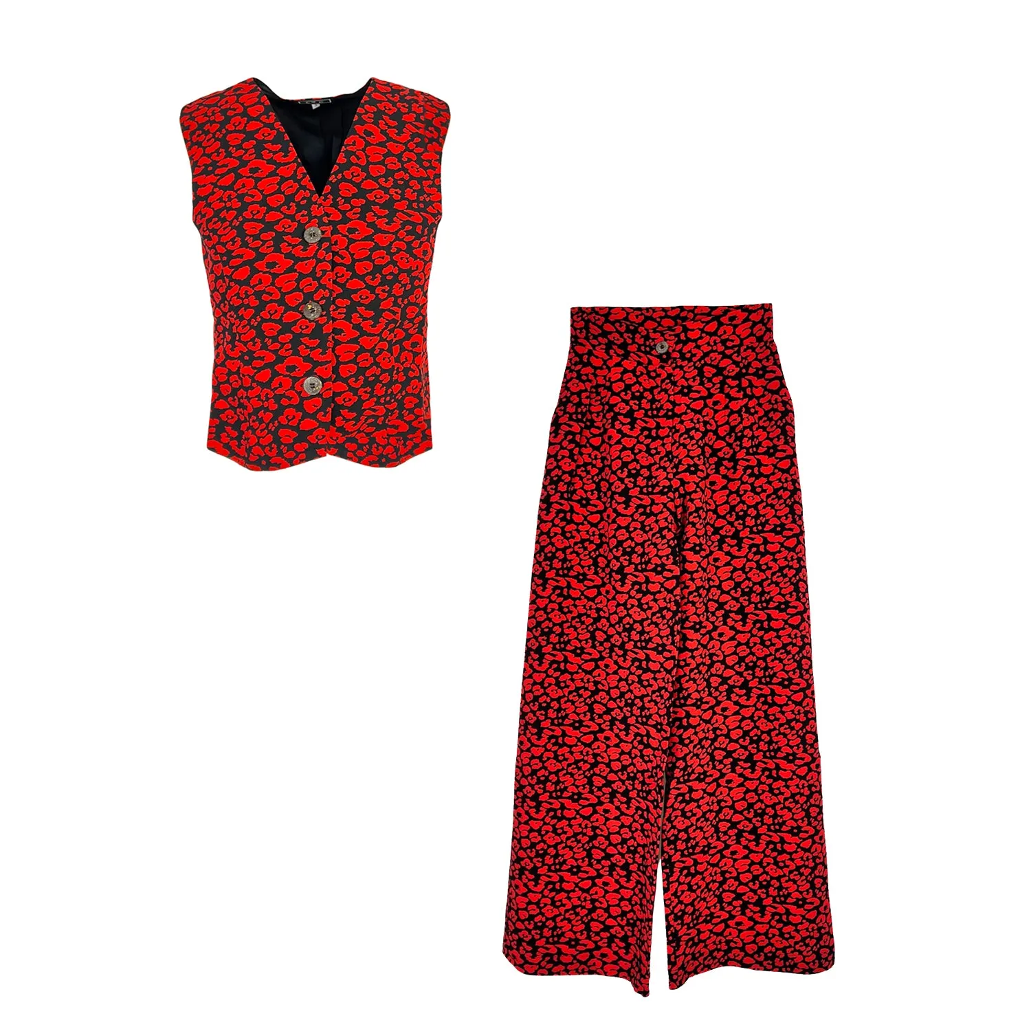 Vest - Black & Red Animal Print