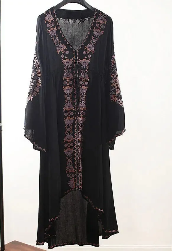 Vintage Floral Cotton Boho Dress