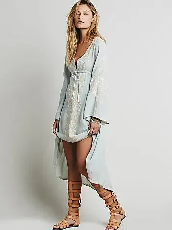 Vintage Floral Cotton Boho Dress