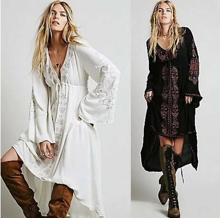 Vintage Floral Cotton Boho Dress
