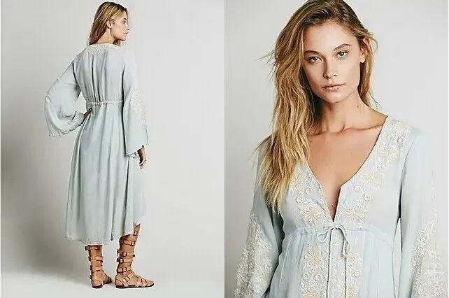 Vintage Floral Cotton Boho Dress