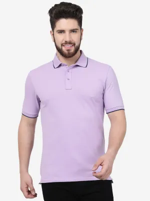 Violet Solid Slim Fit Polo T-Shirt | JadeBlue