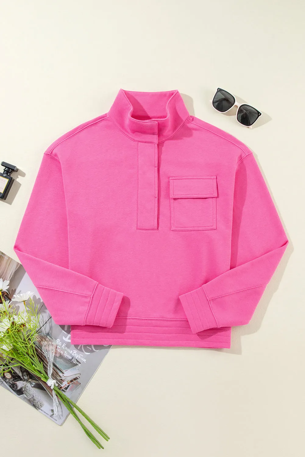 Wash Half Collared Sweatshirt
