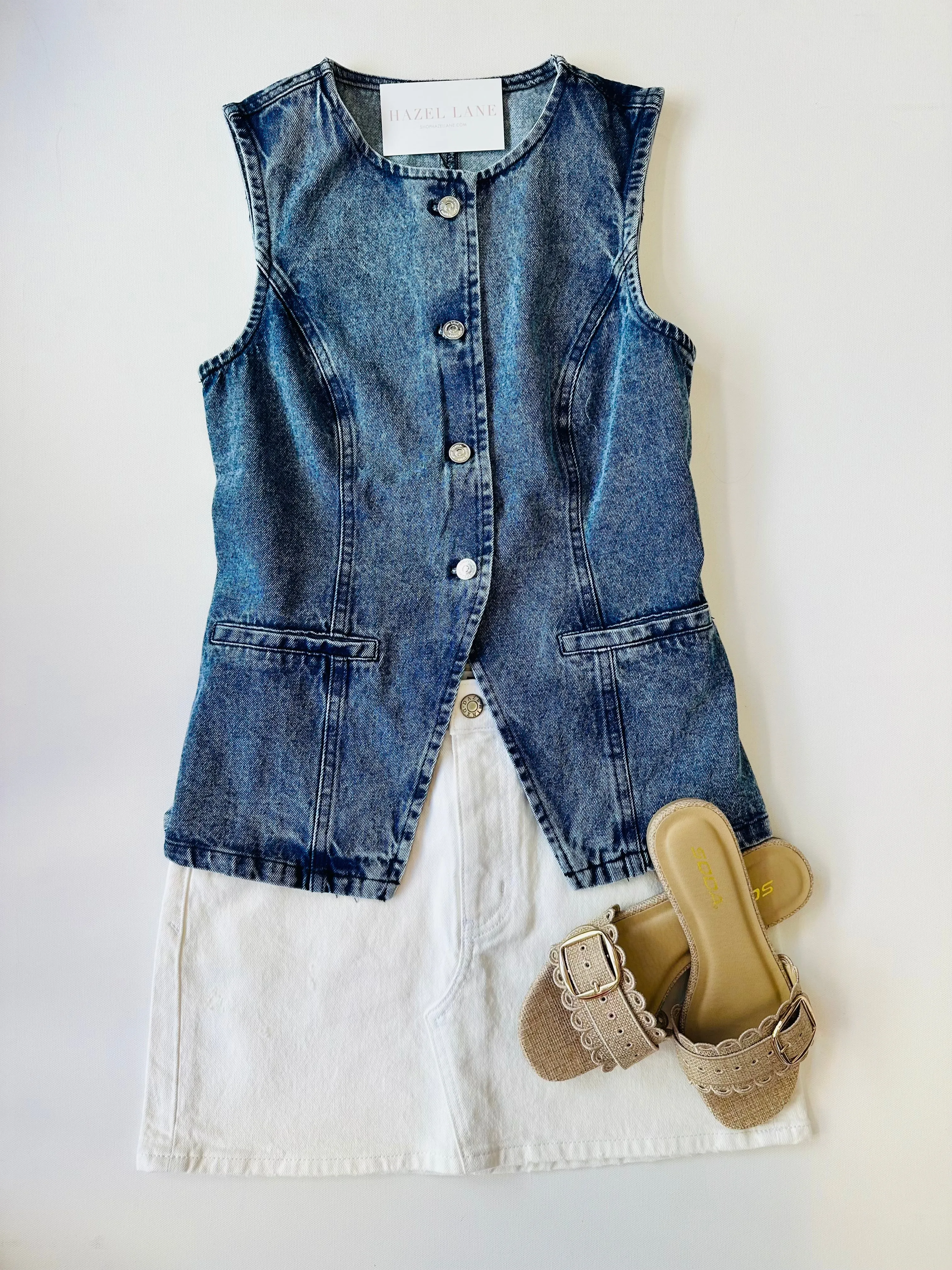 Wesley Vest- Acid Wash