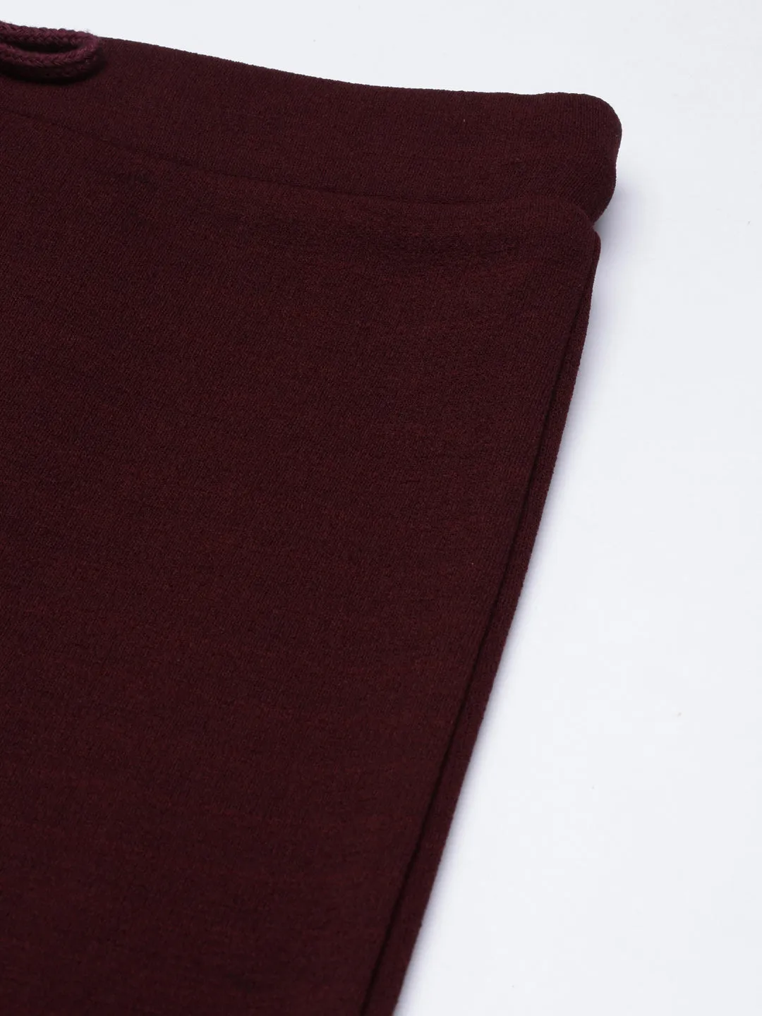 Women Maroon Straight Fit Cropped Parallel Trousers