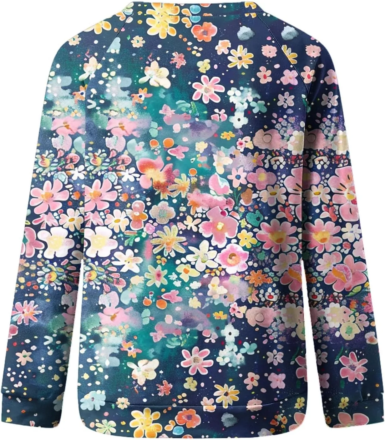 Womens Floral Shirts Long Sleeve Crewneck Sweatshirt Comfy Casual Trendy Fall Outfits Loose Fit Tunic Cute Tops
