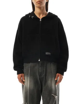 Womens Knit Hoodie in Black