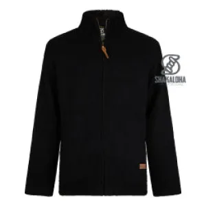 Woollen Cardigan with High Collar with Soft Fleece Lining