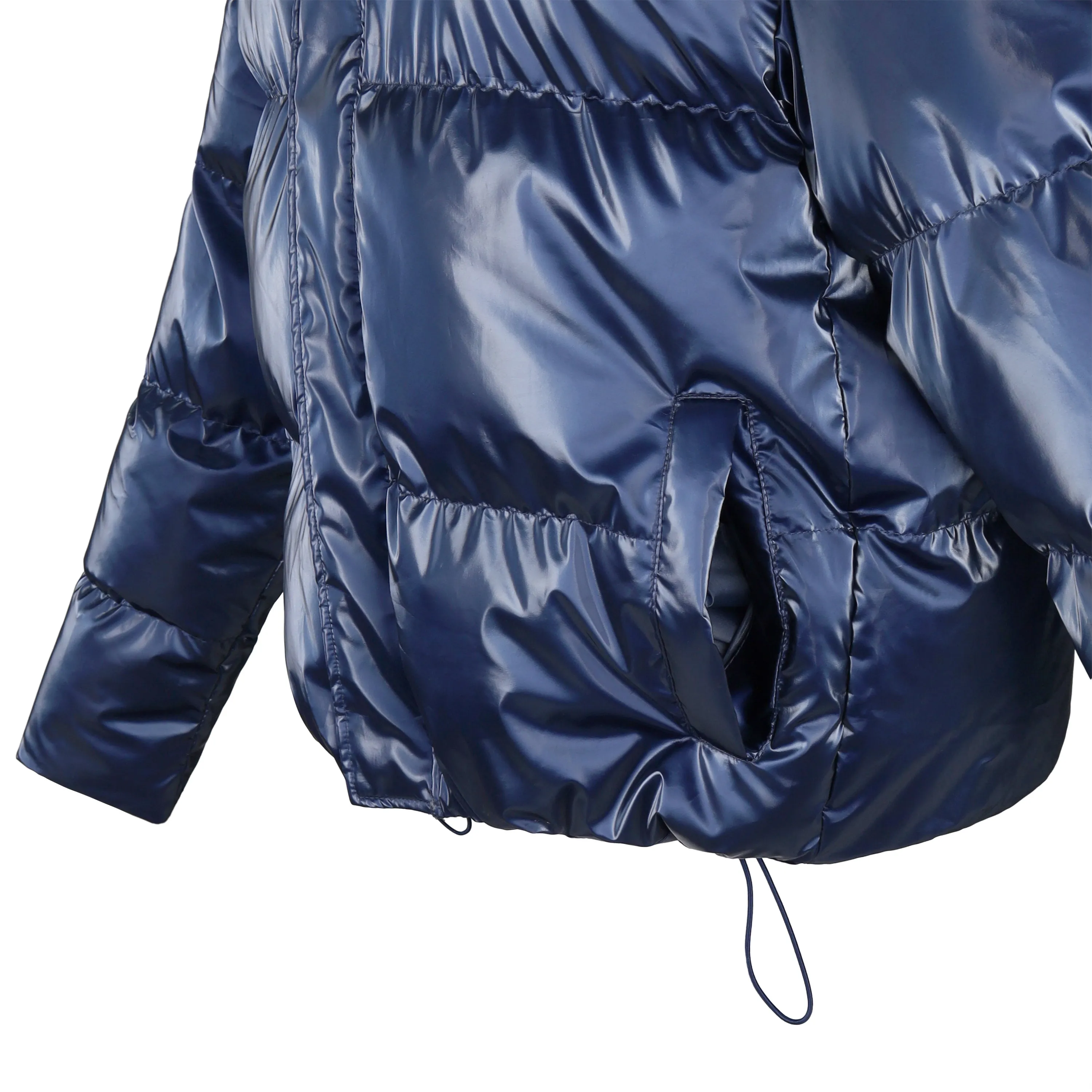 WPJ25005 Women's 100% PU Puff padded Jacket in shinny PU