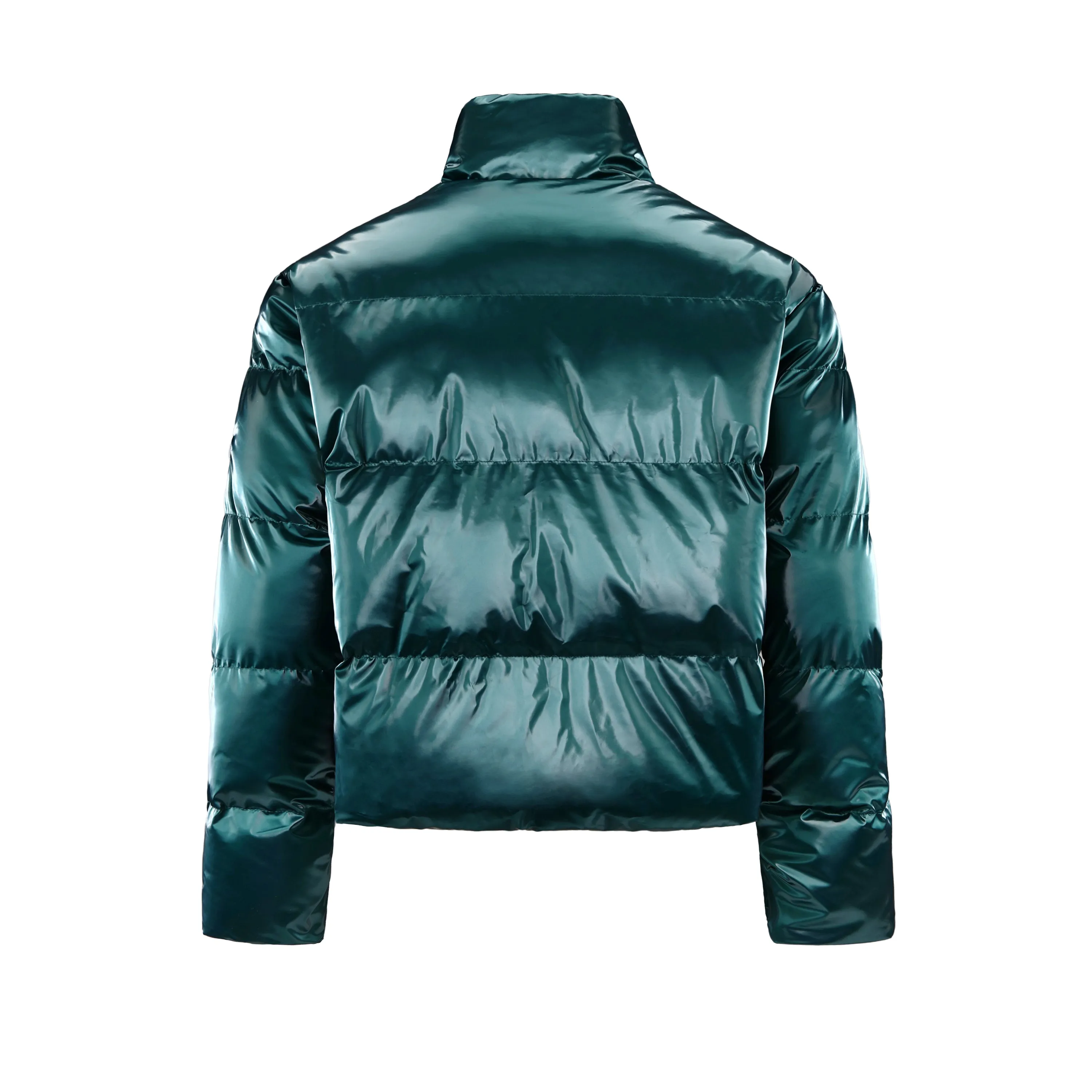 WPJ25005 Women's 100% PU Puff padded Jacket in shinny PU