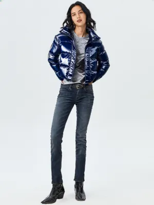 WPJ25005 Women's 100% PU Puff padded Jacket in shinny PU
