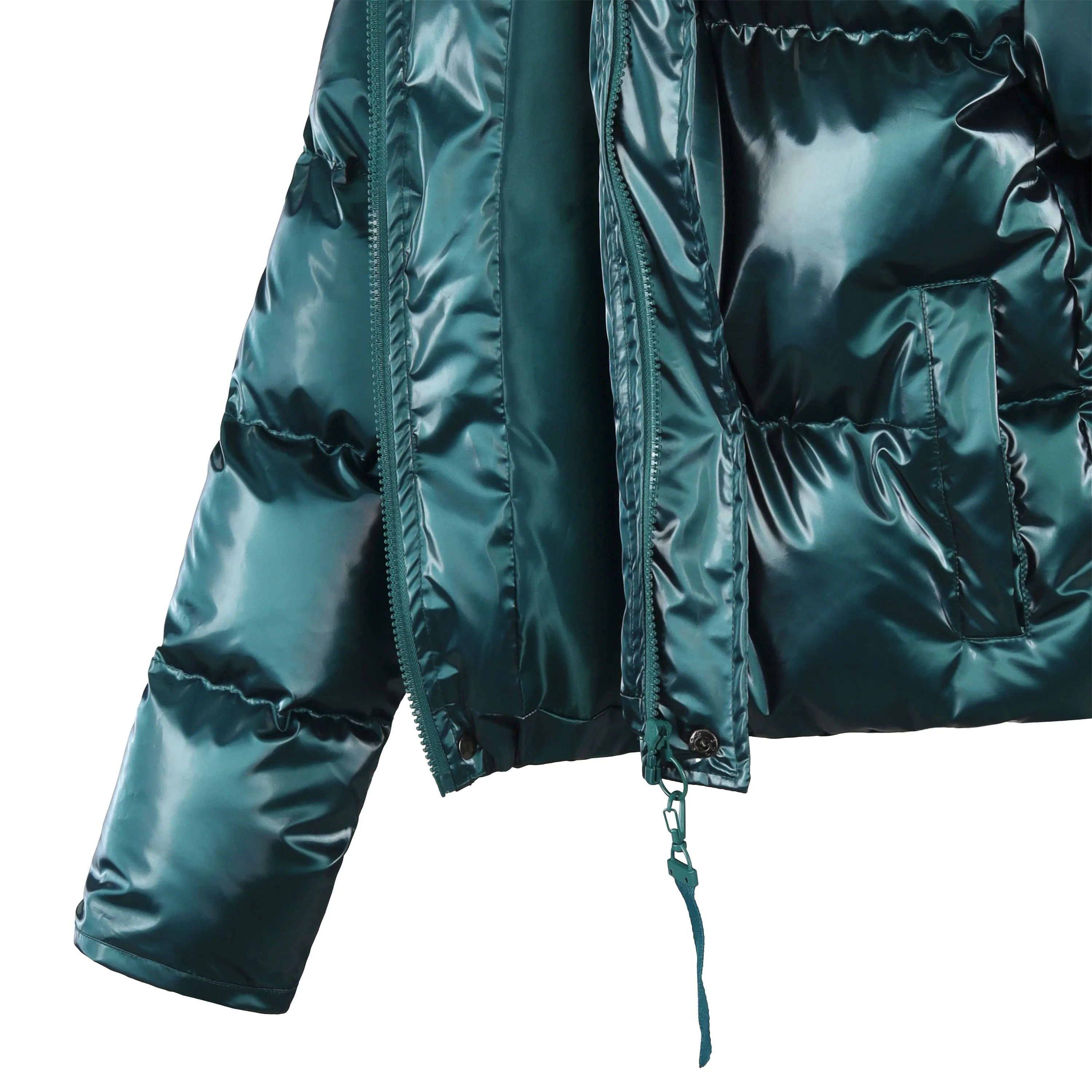 WPJ25005 Women's 100% PU Puff padded Jacket in shinny PU