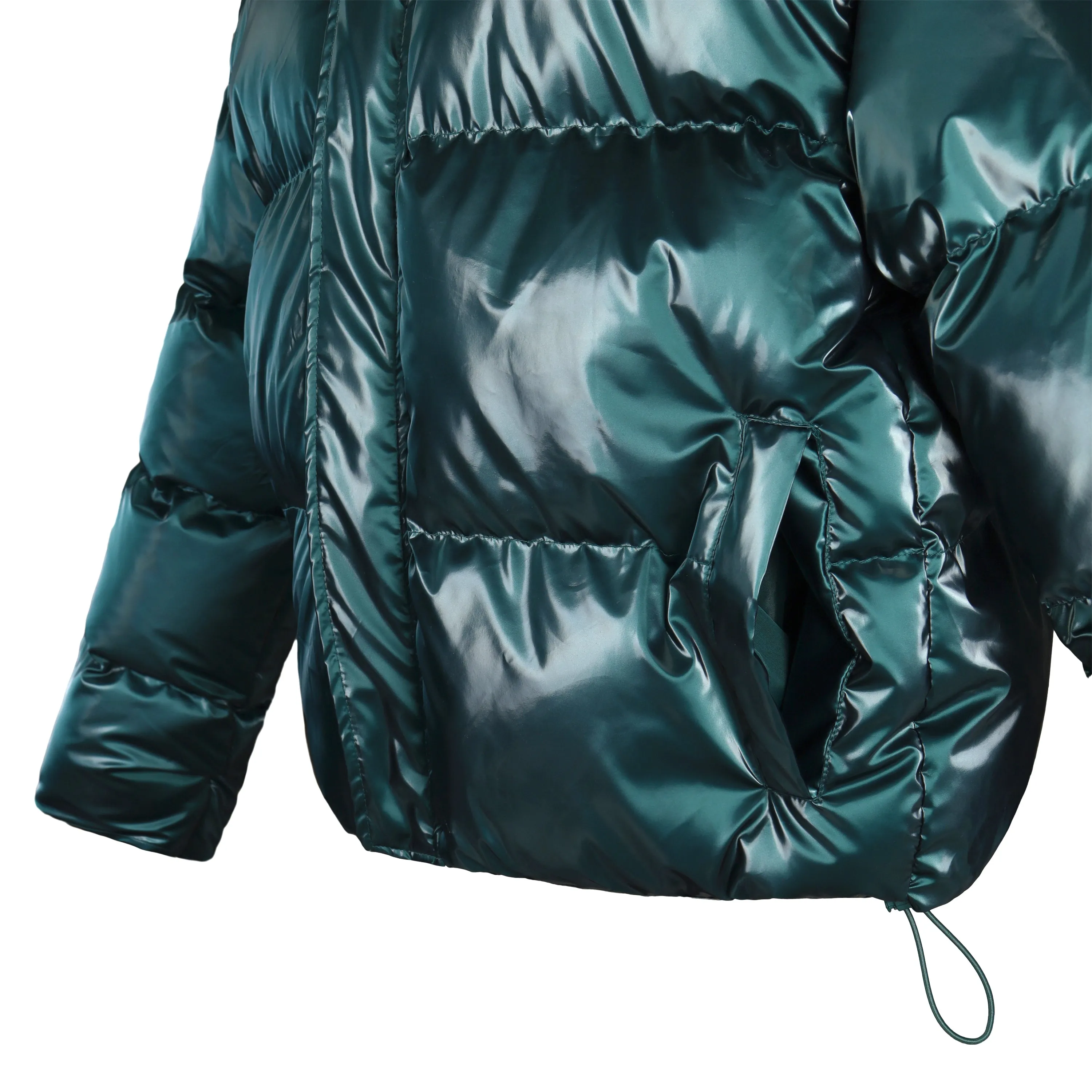 WPJ25005 Women's 100% PU Puff padded Jacket in shinny PU