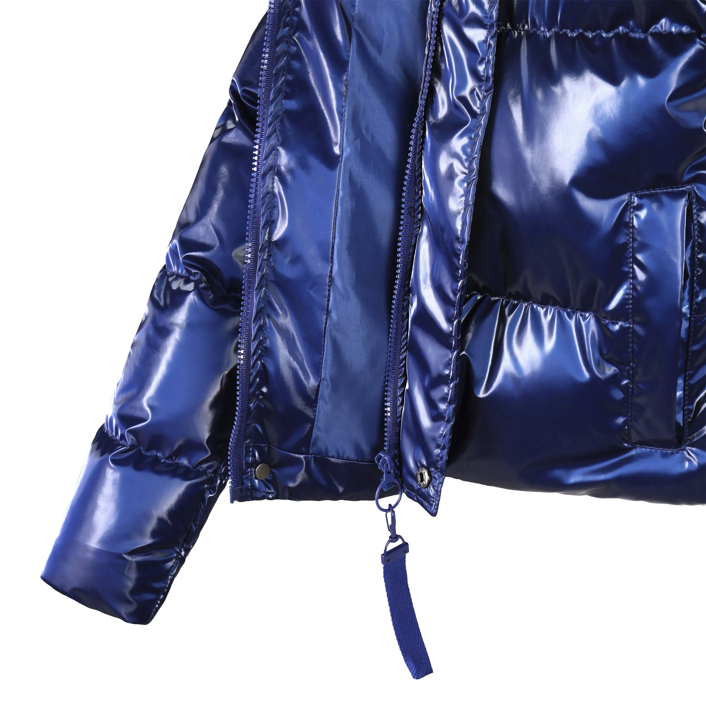 WPJ25005 Women's 100% PU Puff padded Jacket in shinny PU