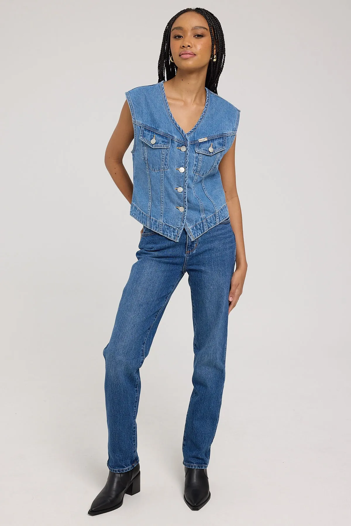 Wrangler Darcy Denim Vest Rolling Blues