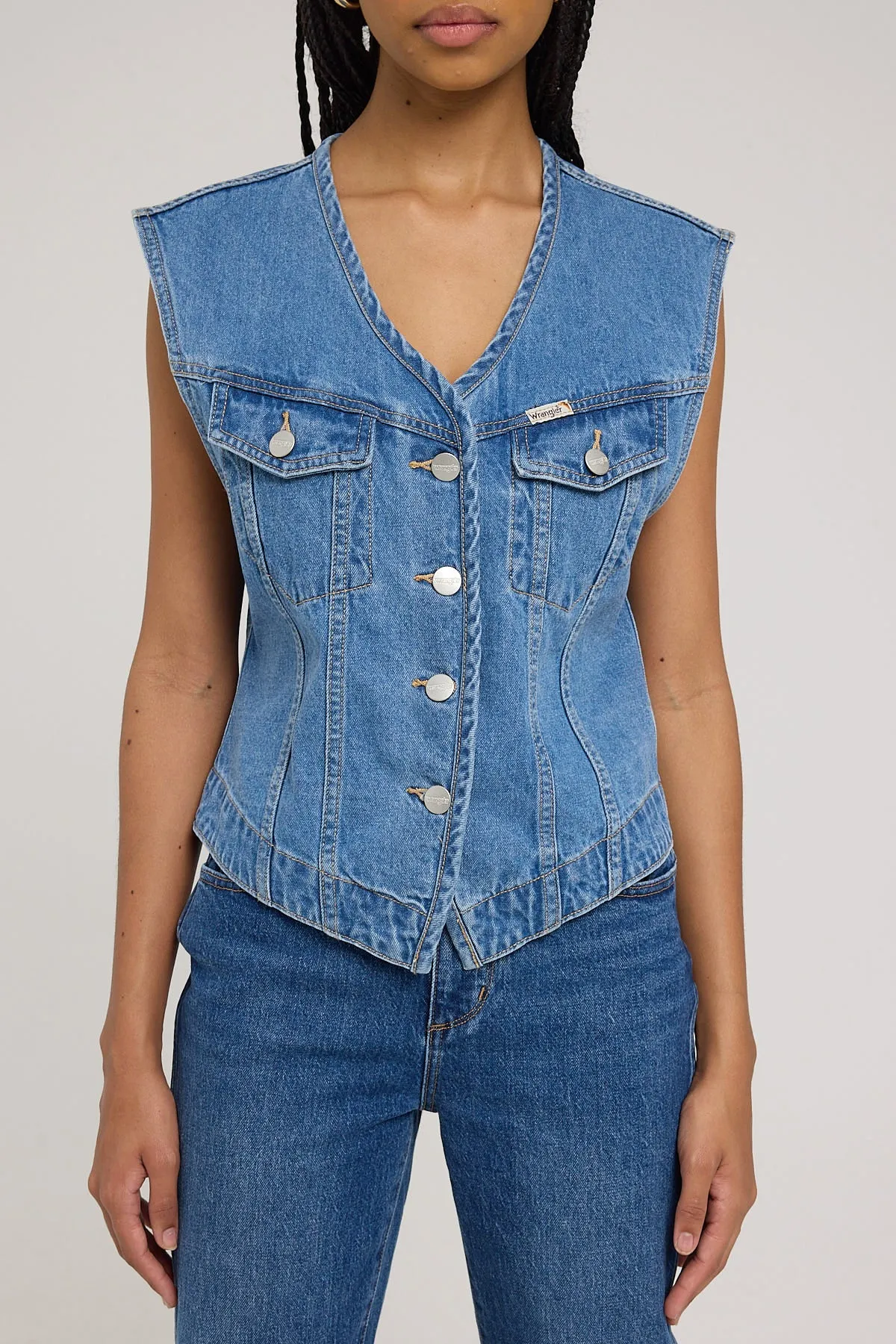 Wrangler Darcy Denim Vest Rolling Blues