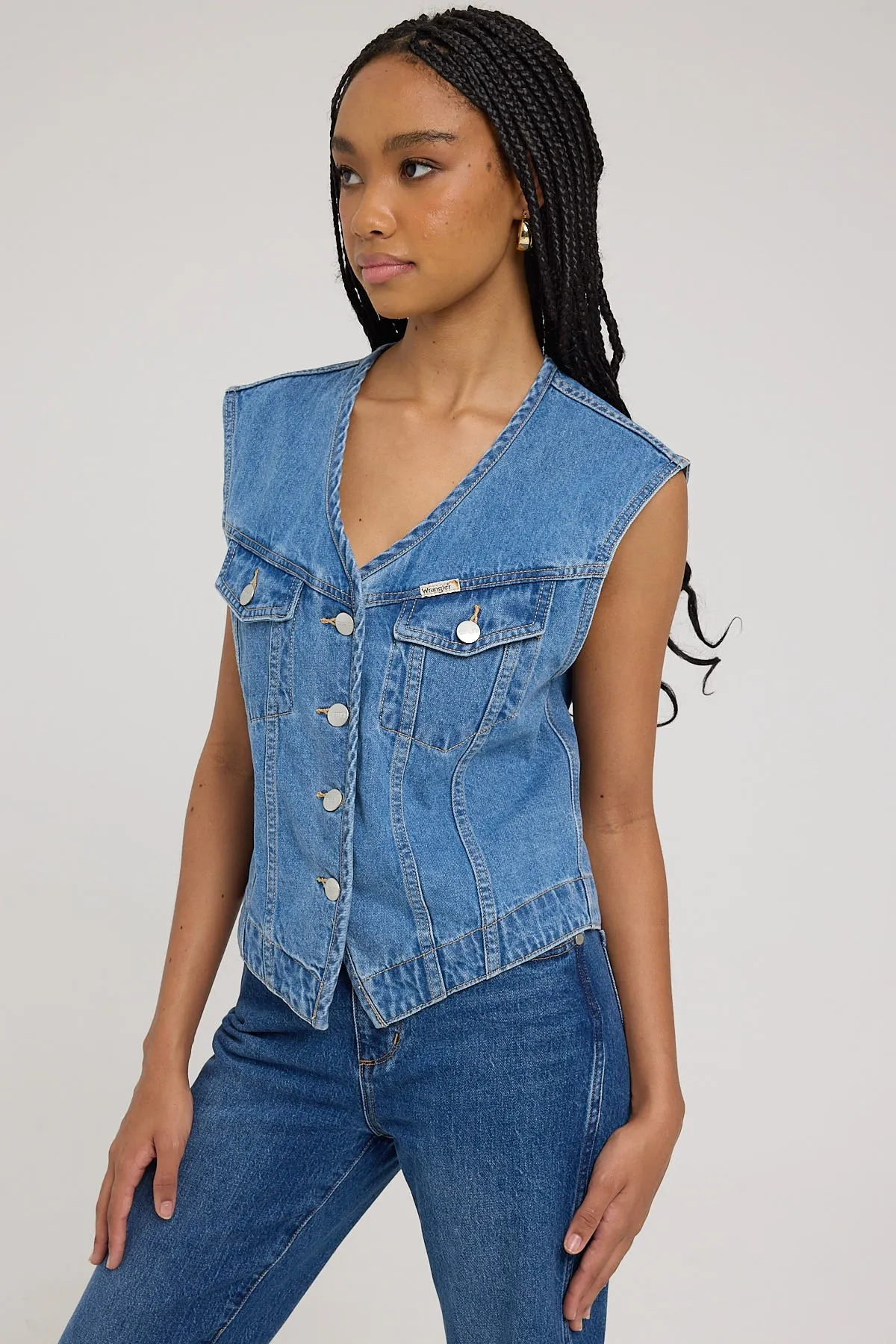 Wrangler Darcy Denim Vest Rolling Blues