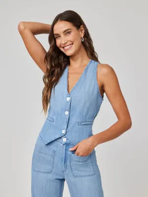 Wren Welt Pocket Vest - Sea Breeze Wash