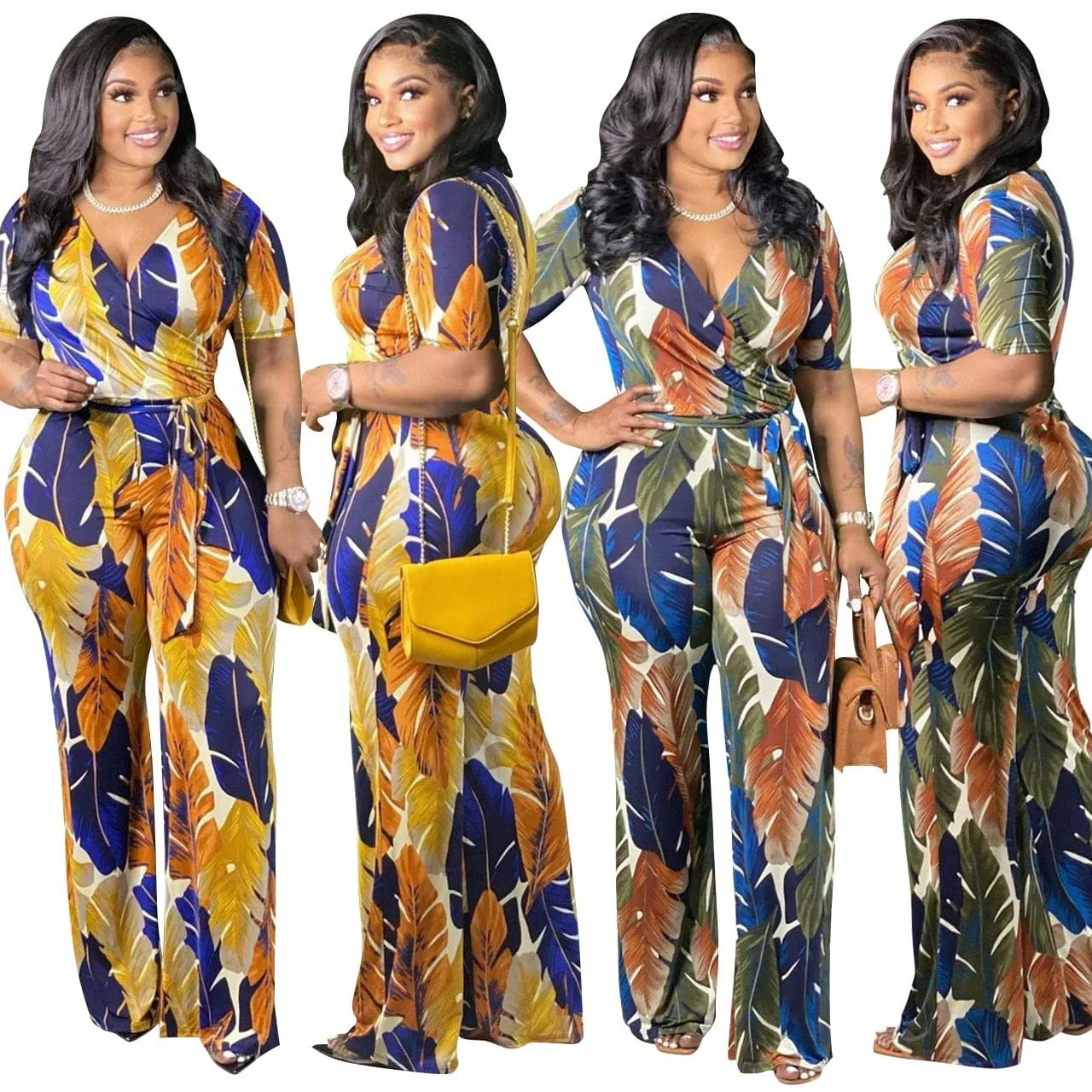 XL-4XL Women Clothing 2021 Summer Plus Size Jumpsuits